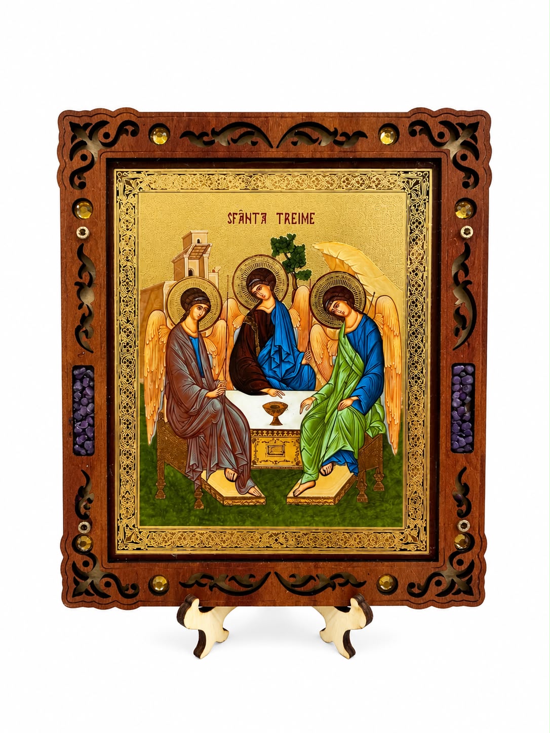The Holy Trinity – Pyrography Icon 16 x 14 cm