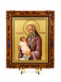 Saint Stylianos – Pyrography Icon 16 x 14 cm
