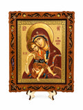 The Mother of God "Paramythia" – Pyrography Icon 16 x 14 cm