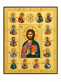 Jesus Christ Pantocrator and the Holy Apostles 22 x 18 cm