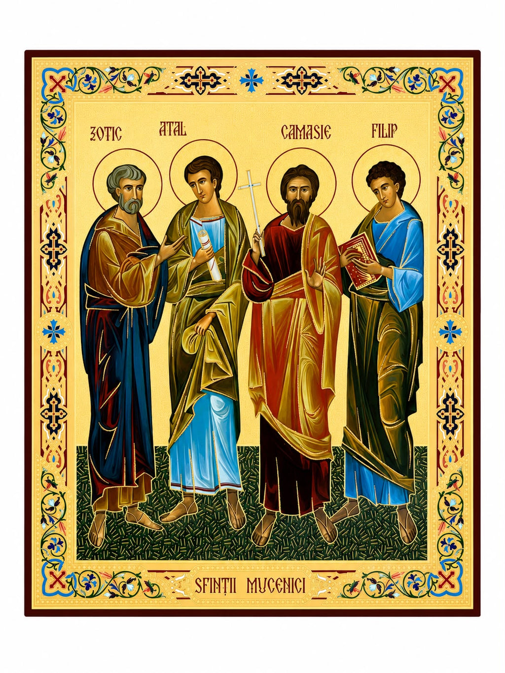 Holy Martyrs Attalos, Kamasis, Zotikos and Philippos from Niculiţel  22 x 18 cm