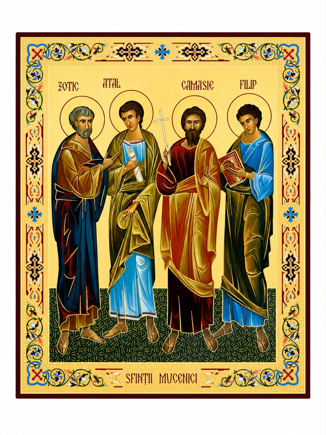 Holy Martyrs Attalos, Kamasis, Zotikos and Philippos from Niculiţel  22 x 18 cm