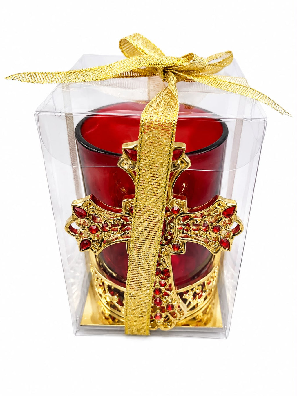 Glass Candle with Zinc Holder