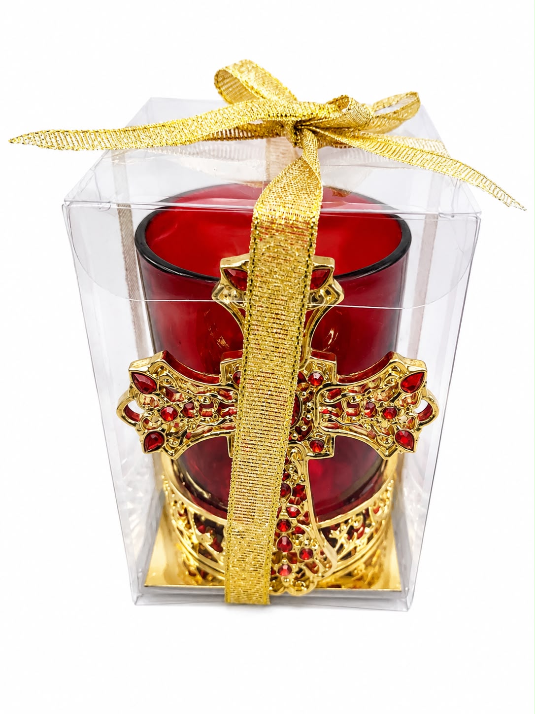Glass Candle with Zinc Holder