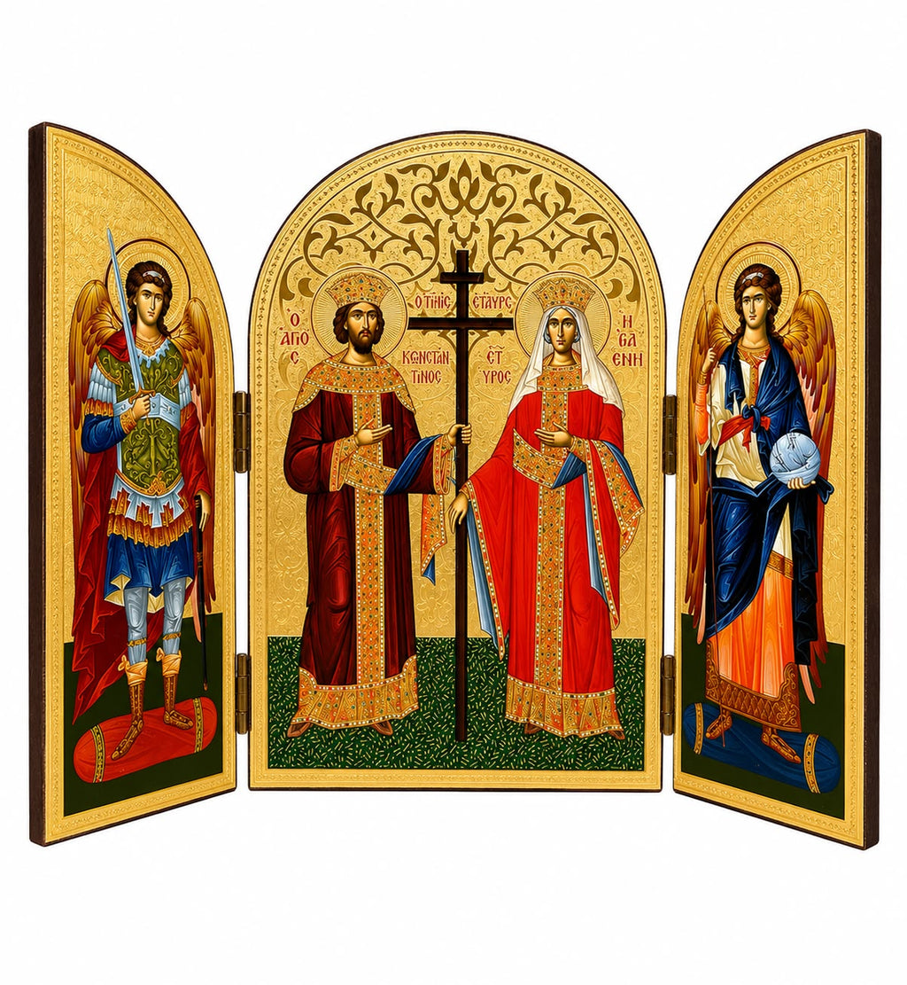 Saints Constantine and Helena - Oval Triptych