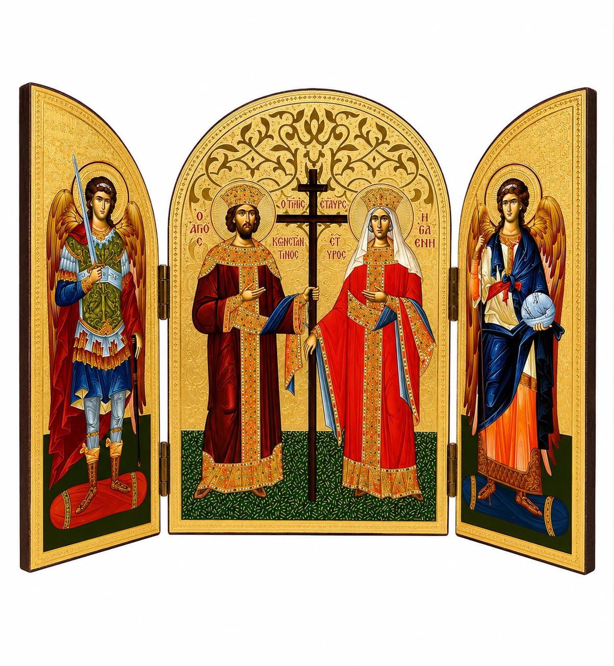 Saints Constantine and Helena - Oval Triptych