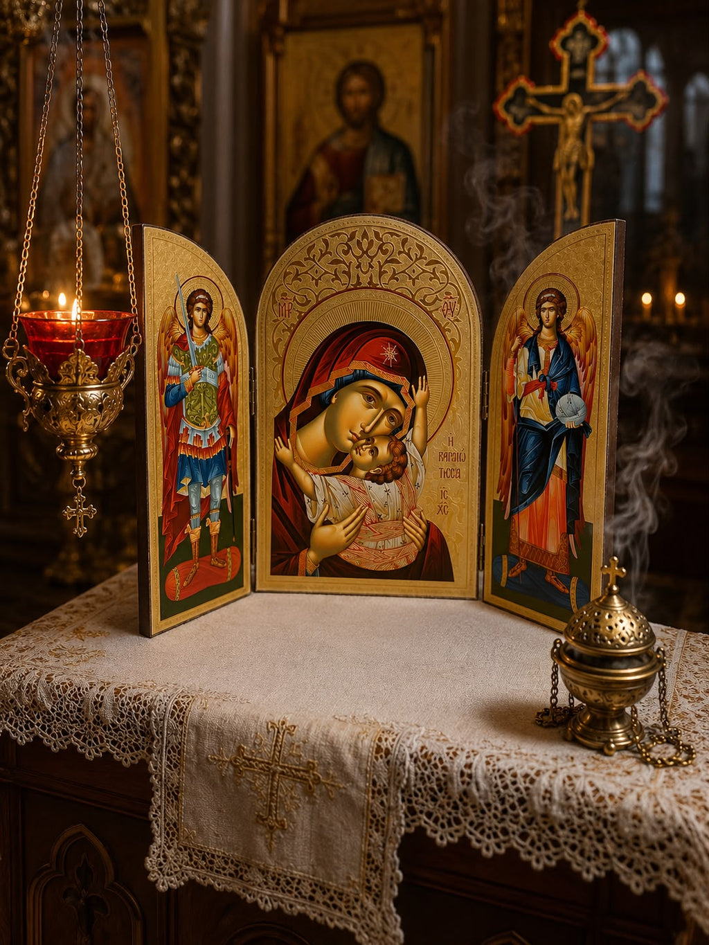 Saint George - Oval Triptych