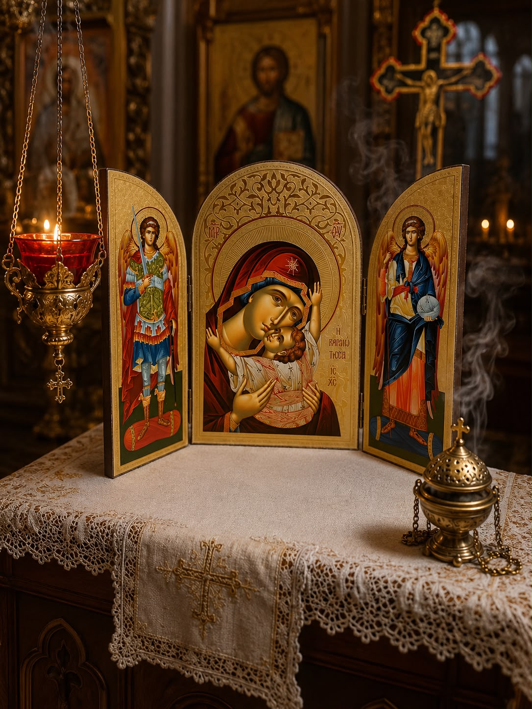 Saint George - Oval Triptych