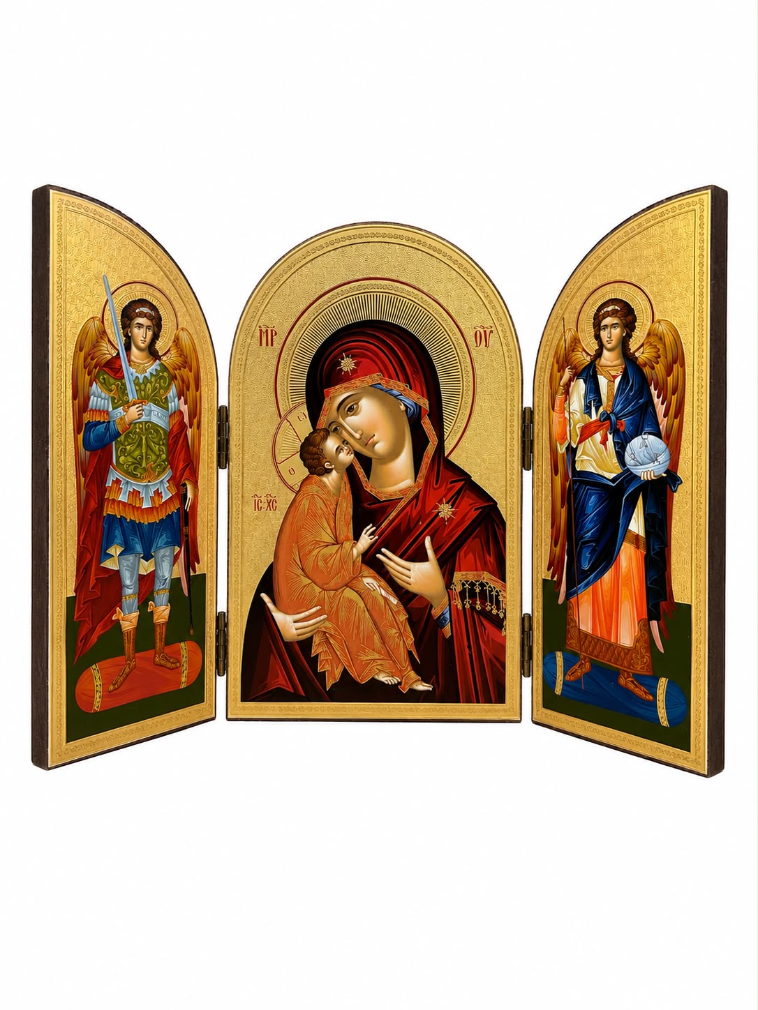 The Virgin Mary with the Christ Child - Oval Triptych