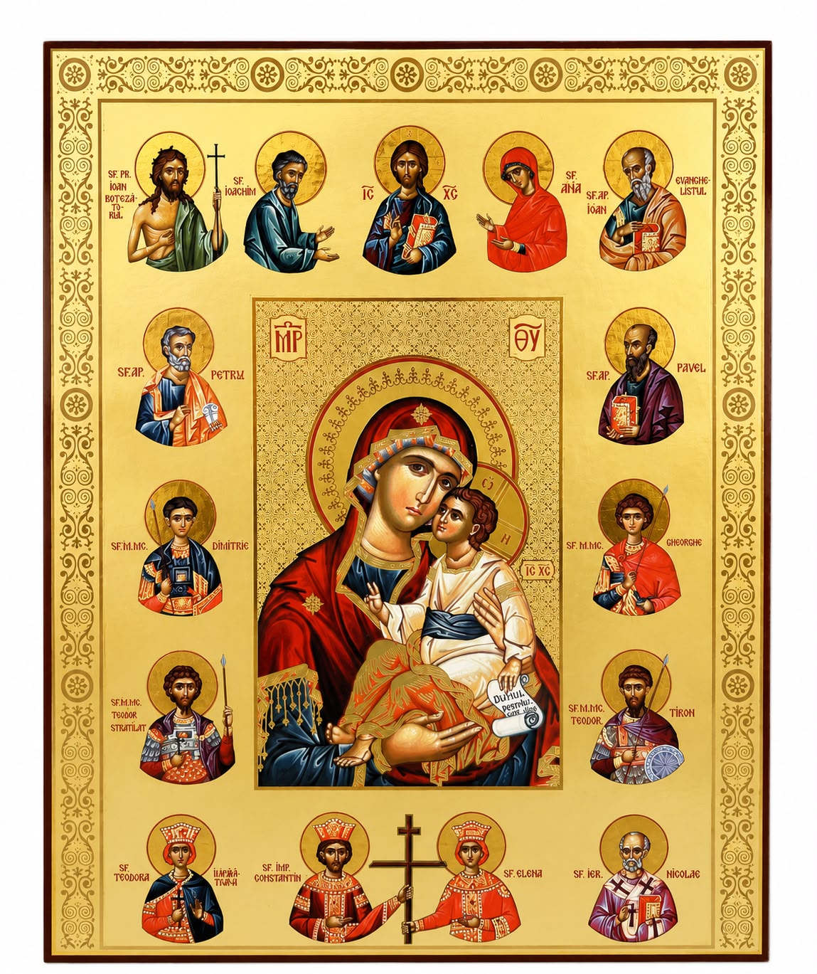Virgin Mary Surrounded by the Holy Apostles and Evangelists  40 x 30 cm