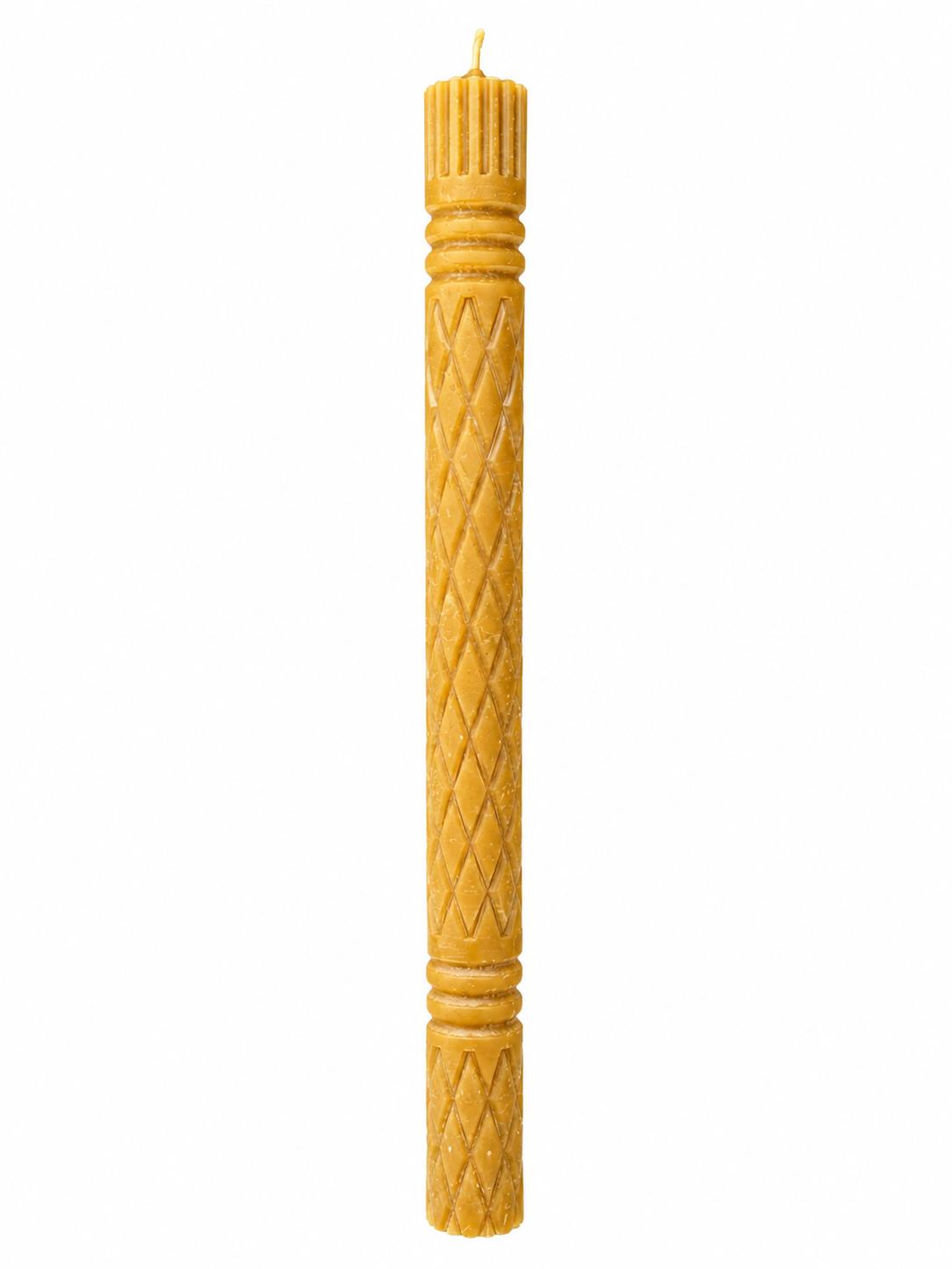 Natural Beeswax Candle - Traditional Decorative Design 40cm
