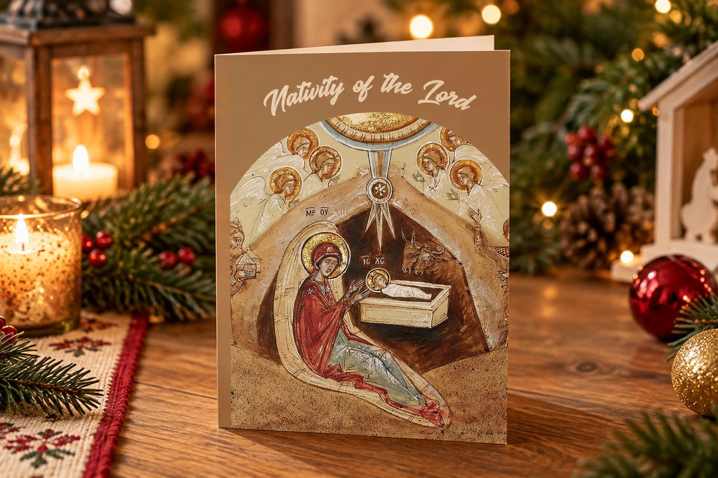 Christmas Greeting Card – The Nativity of Our Lord, with Bible Verse and White Envelope