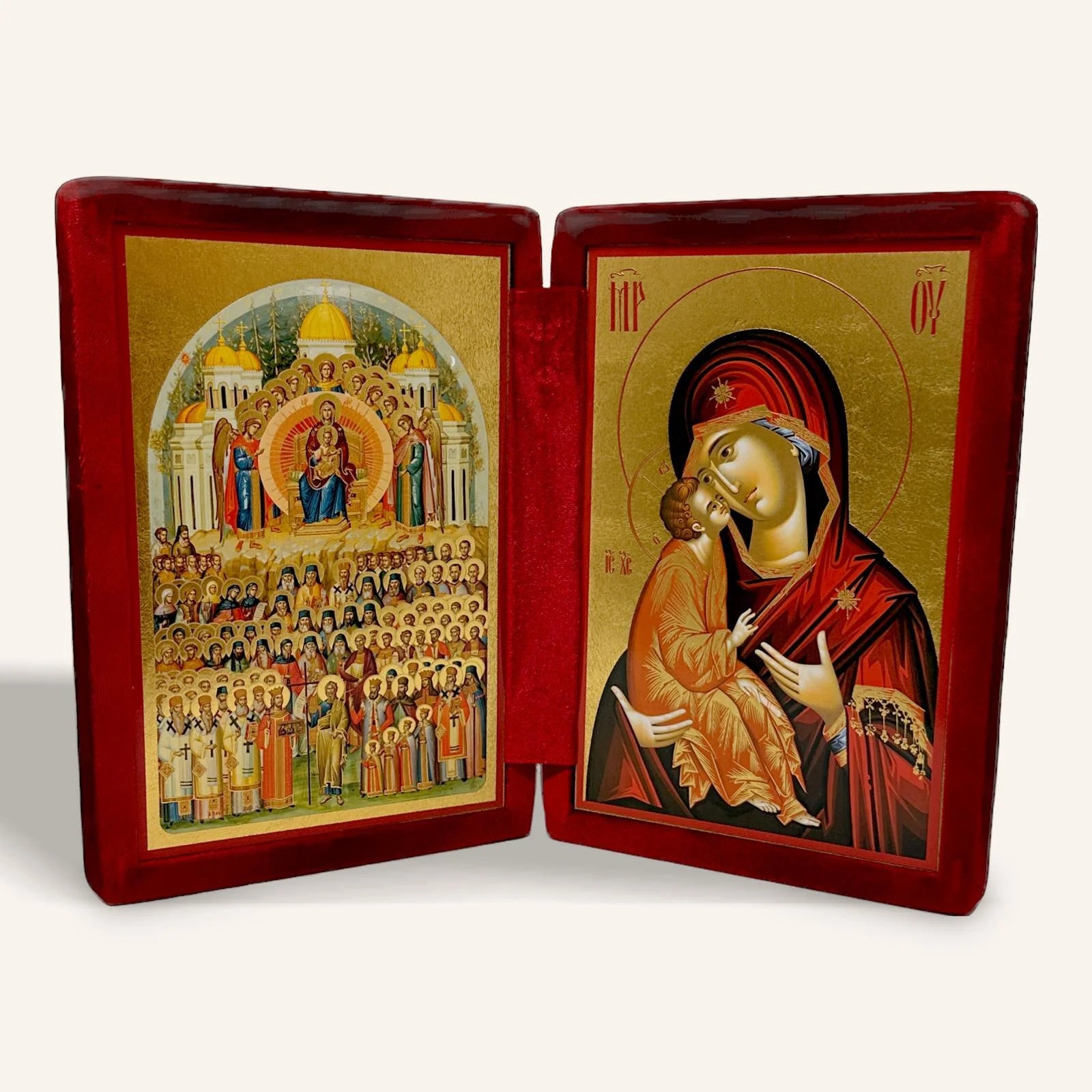 Synaxis of the Holy Romanian Saints and The Mother of God with the Child