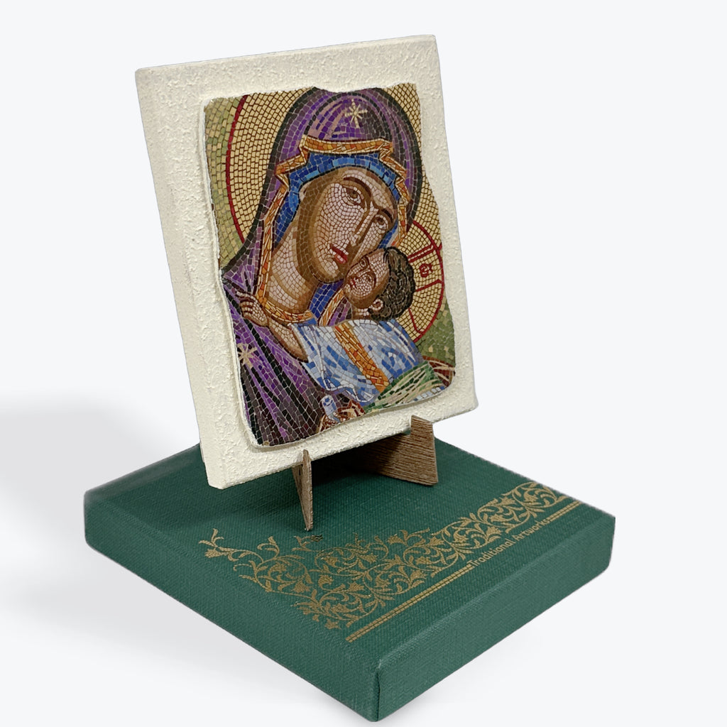 Mother of God  “Sweet Kissing” Mosaic Icon