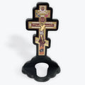 Religious Wooden Cross with Glass Cup