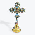 Blessing Cross With Stand - green stones