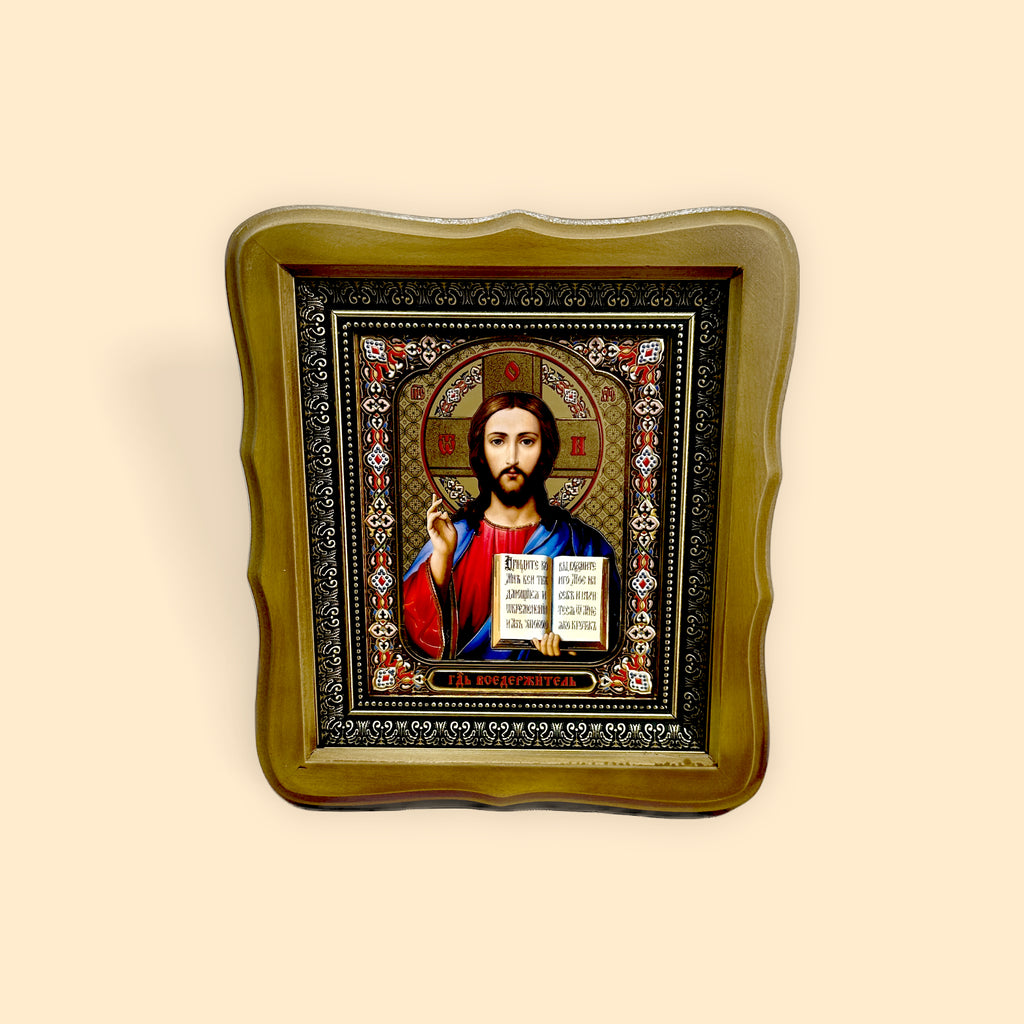 SET OF TWO ORTHODOX ICONS IN WOODEN FRAME - UNDER GLASS PROTECTION