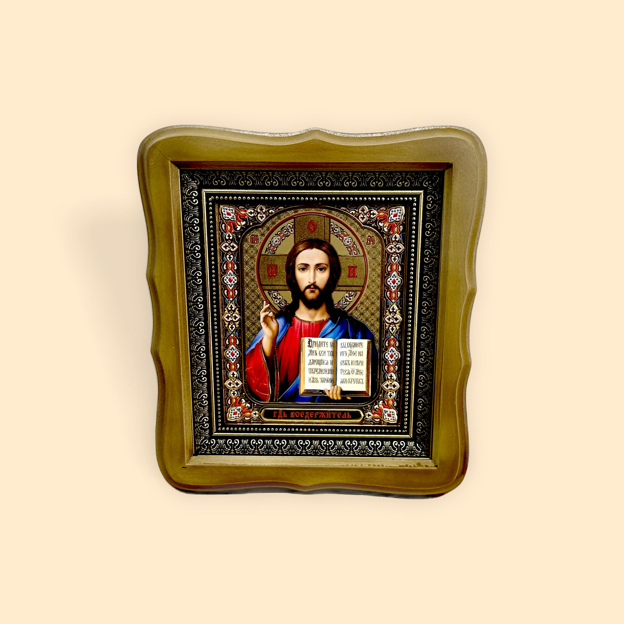 SET OF TWO ORTHODOX ICONS IN WOODEN FRAME - UNDER GLASS PROTECTION
