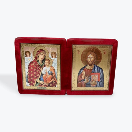 Theotokos Icon from Frăsinei and Jesus Christ Pantocrator