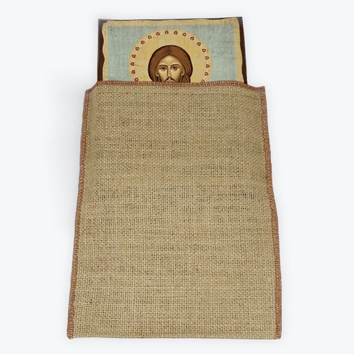 Saint John The Baptist - Aged Wooden Icon In Canvas With Gold Background - Mount Athos