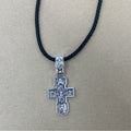 Large Cross Necklace with Black Cord