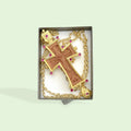 Gilded carved wooden pectoral cross 93554