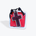 WOOD AND METAL CROSS PENDANT WITH ADJUSTABLE CORD - 12 pcs