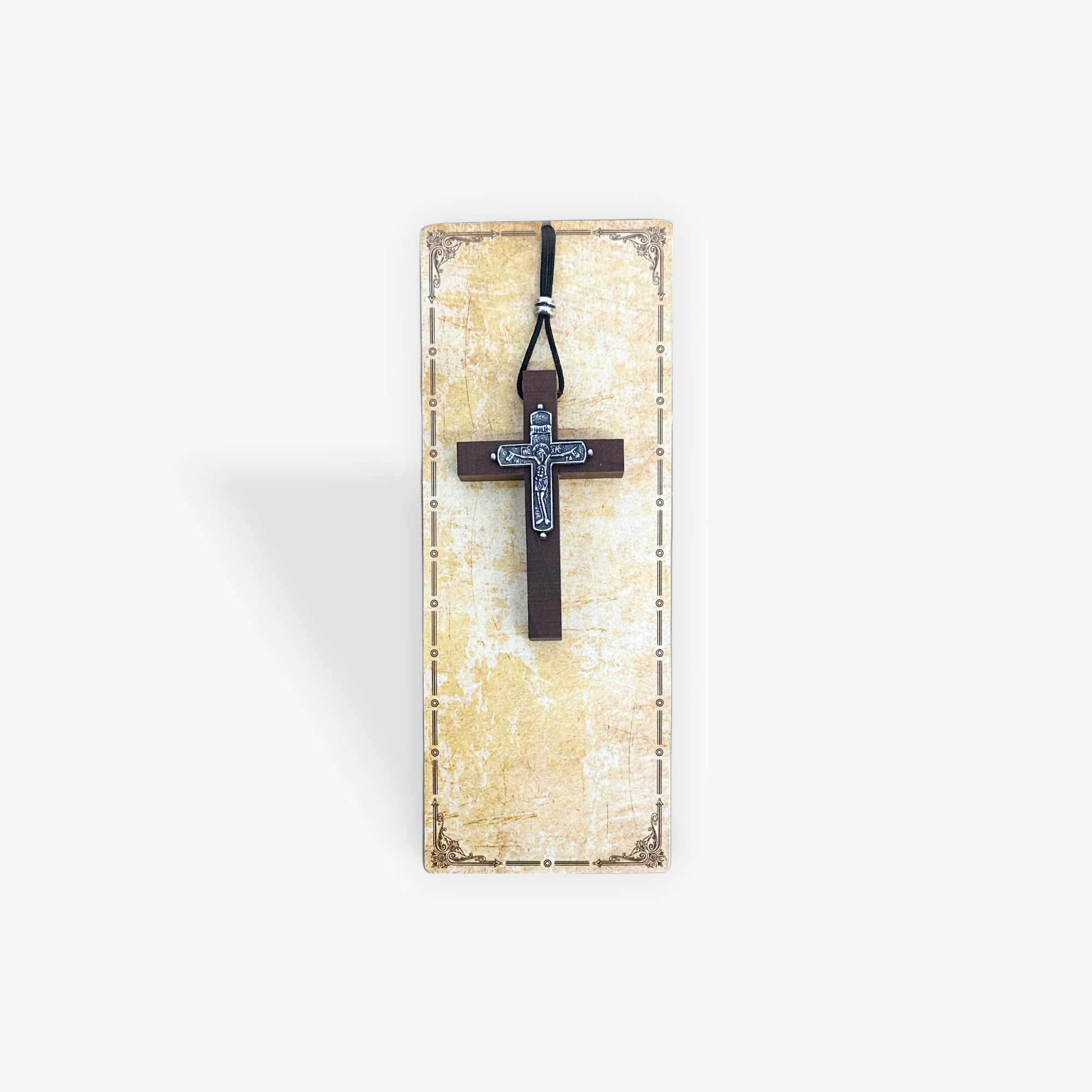 WOODEN CROSS WITH METAL DETAILS – WALL HANGING - 5 pcs
