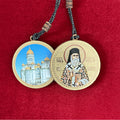 Wooden Religious Keychain – Saint Nectarios of Aegina & People’s Salvation Cathedral | Set of 10