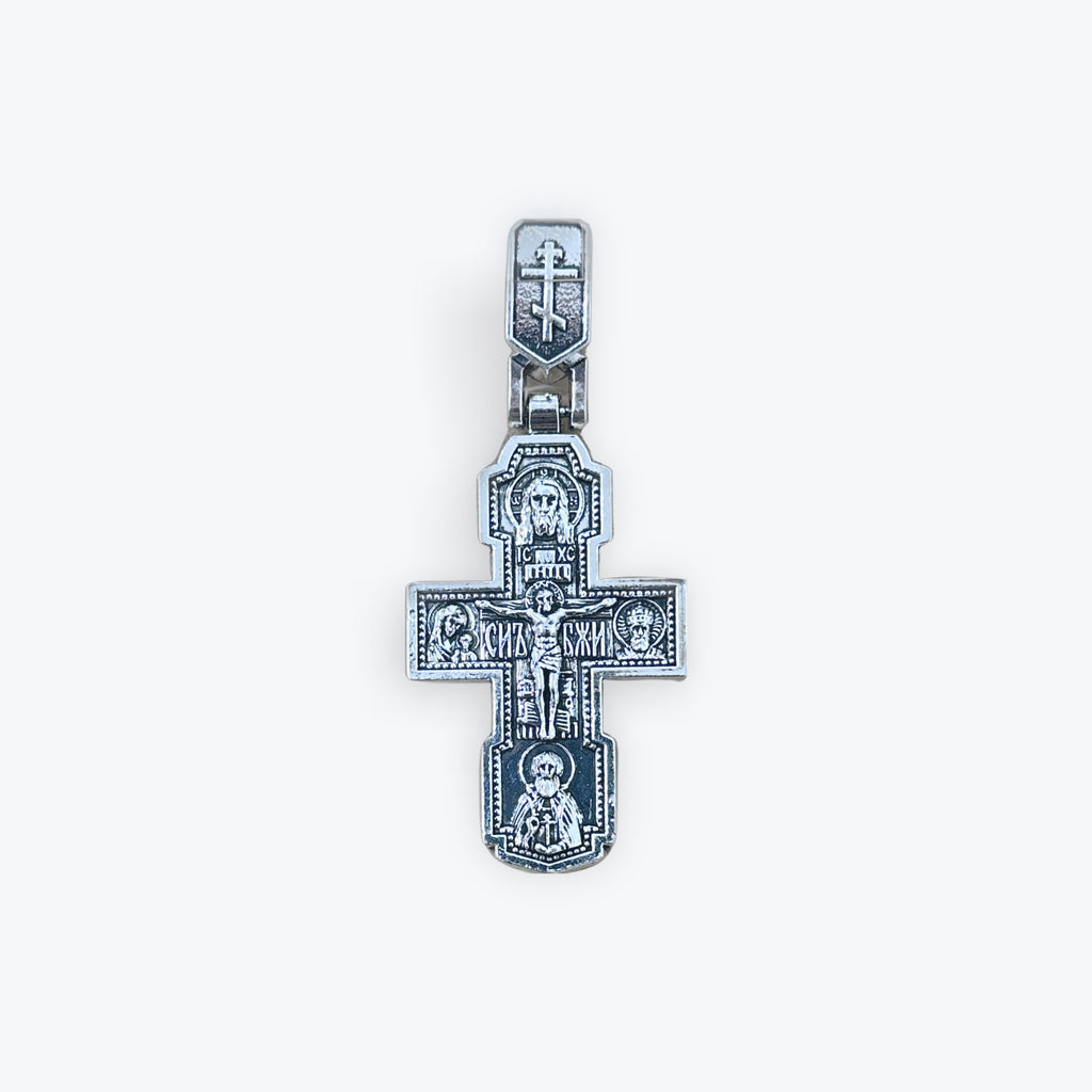 Large Cross Necklace with Black Cord