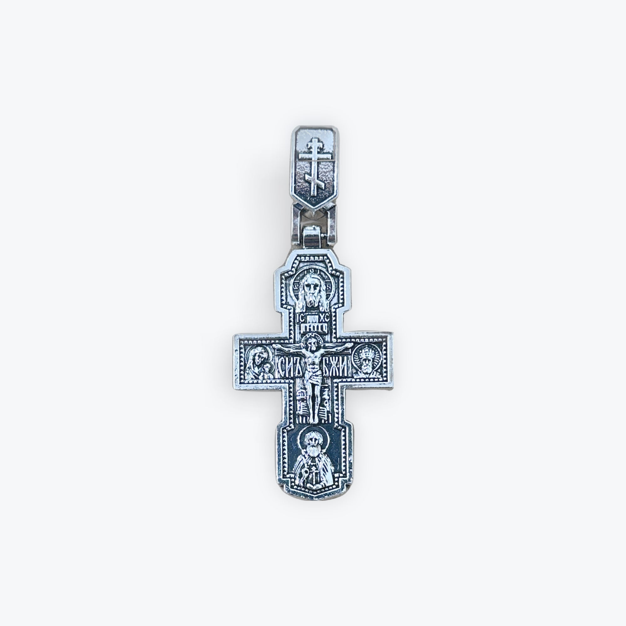 Large Cross Necklace with Black Cord