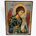 Archangel Michael - Aged Wooden Icon In Canvas With Gold Background - Mount Athos